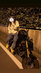 夜のバイク