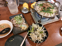 カレー味のもつ鍋😋