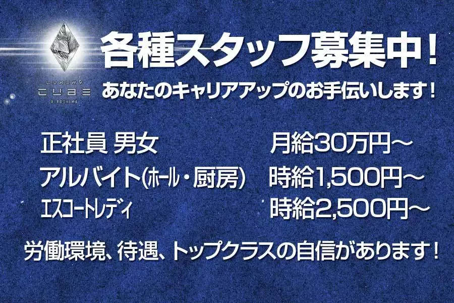 広島市 中区堀川町 キューブ 男女 送りドライバー アルバイト求人